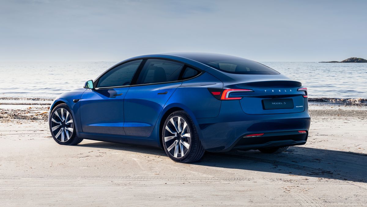 The revamped 2024 Tesla Model 3, featuring significant
