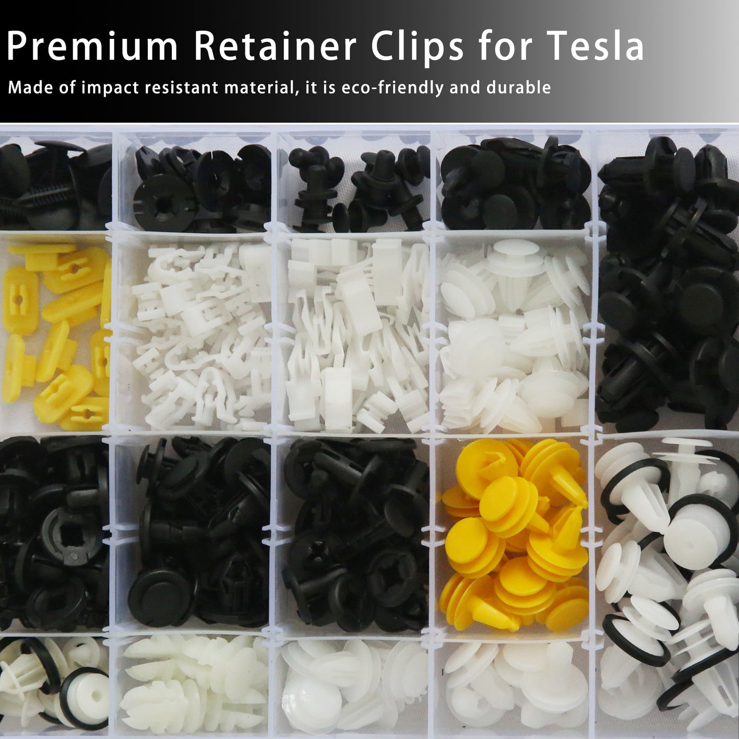 For Tesla Retainer Clips & Rivets Set – 20 Sizes, Includes 6 Tools | Compatible with Model 3/Y/S/X/Cybertruck | OEM Standard Quality