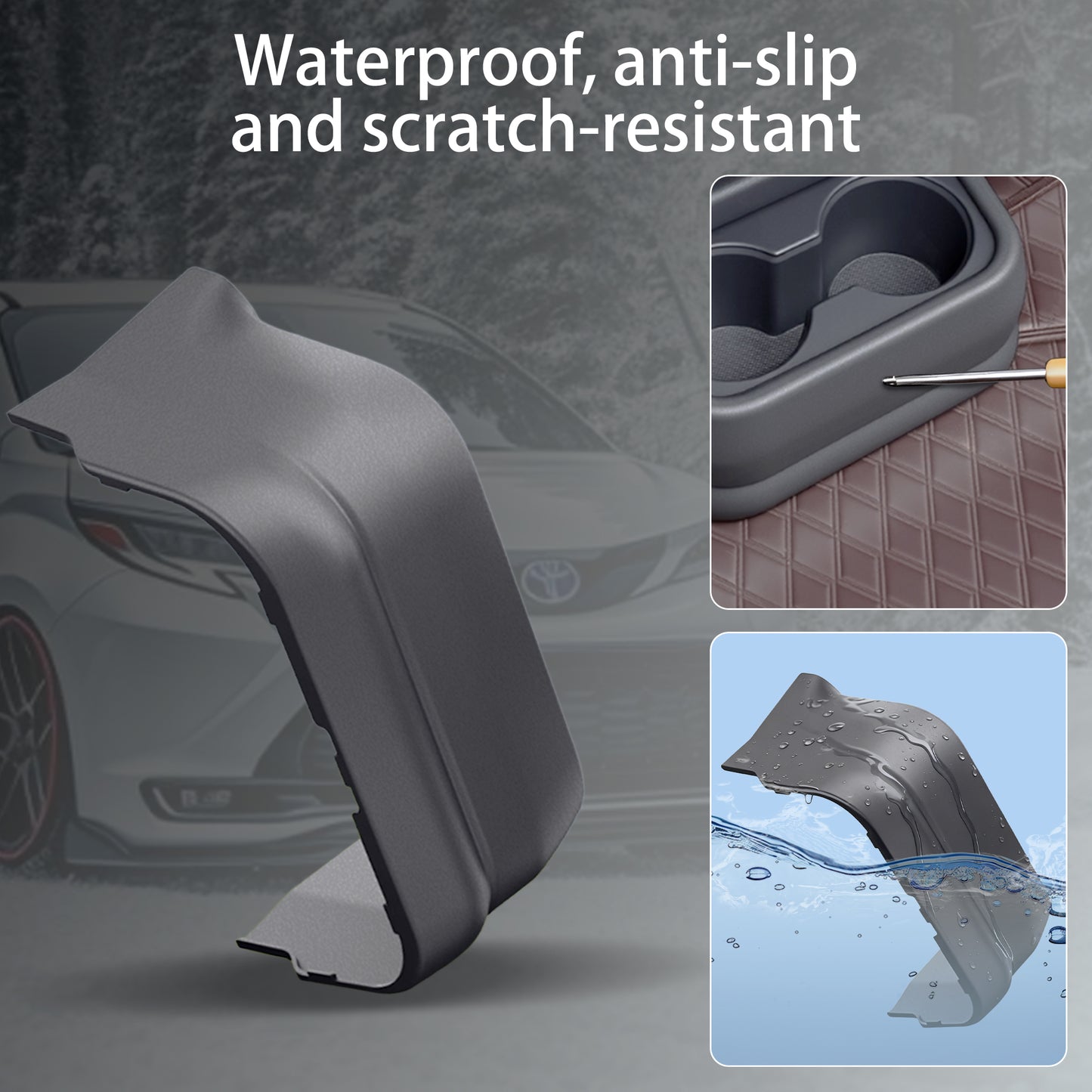 Center Console Rear Cup Holder Anti Kick Cover for Sienna 2021 2022 2023 2024 2025 2026,Rear Cup Holder Panel Cover for Sienna LE Limited Platinum SE XLE XSE