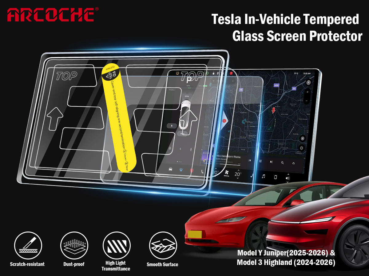 Matte Screen Protector Anti-glare, Anti-fingerprint for Model 3 (2024~2026)/Model Y Juniper Accessories