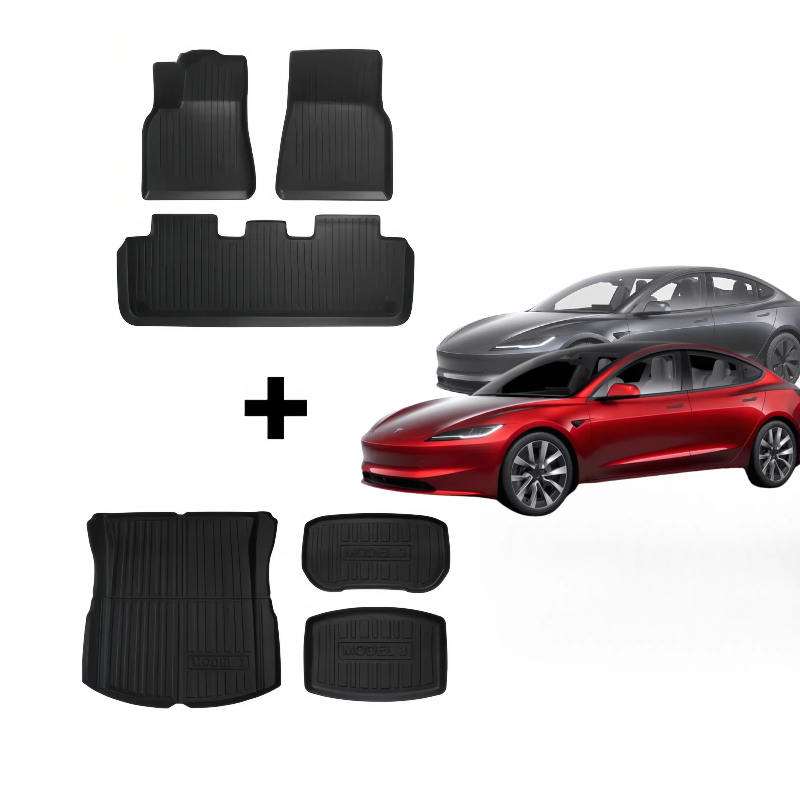 Tappetino per tutte le stagioni per 2024 2025 Tesla Modello 3 Highland Hin sinistra (TPE 3 PCS/doppio livello 6pcs)