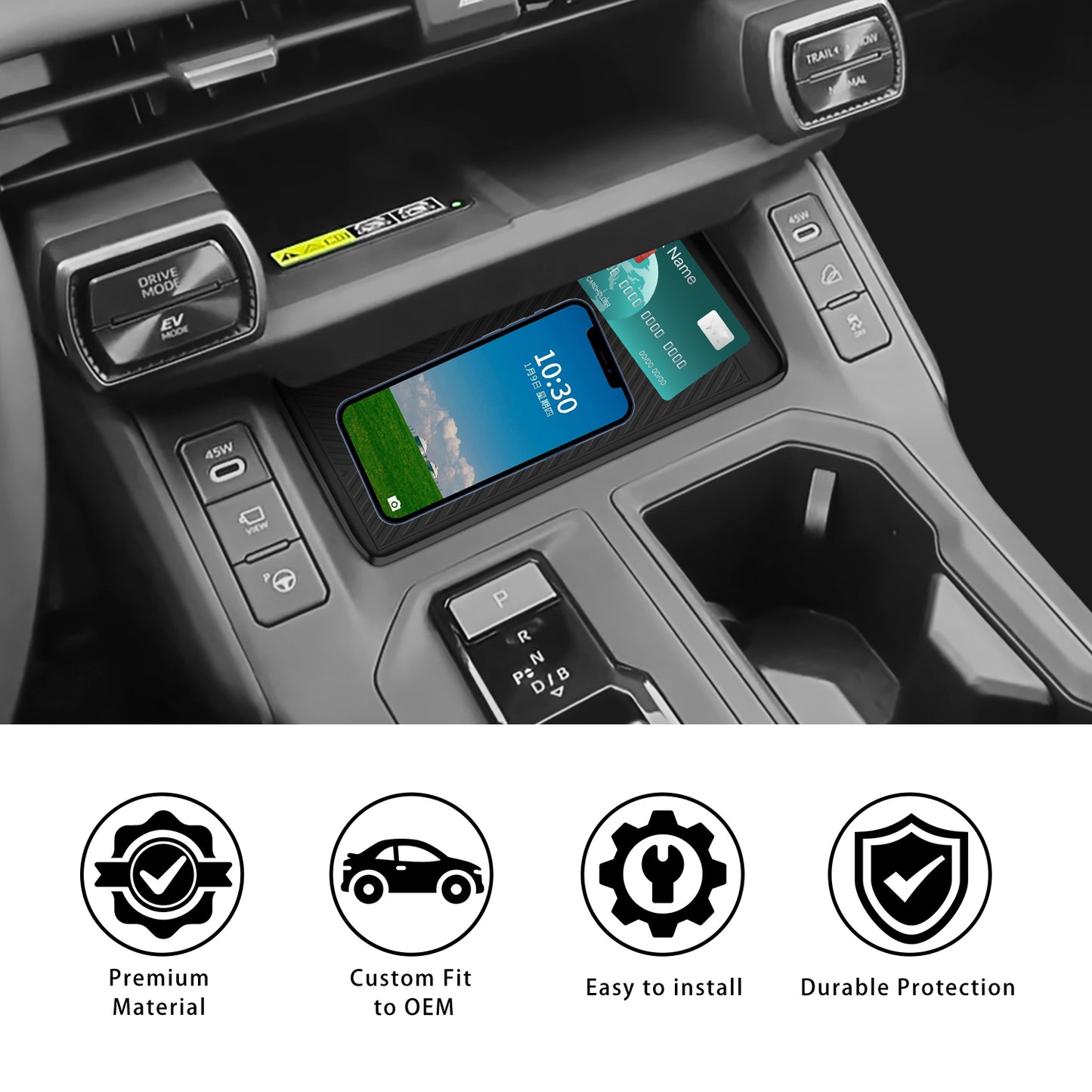 Silicone Center Console Organizer Mat Compatible for Toyota RAV4 2026 Accessories Center Console Organizer Insert Tray Silicone Gear Shift Tray