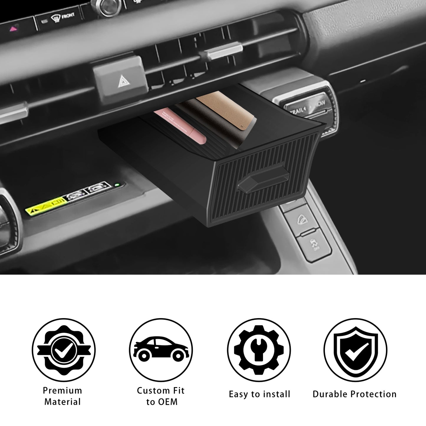 Silicone Center Console Organizer Compatible for Toyota RAV4 2026 Accessories Stable Installation Upper Cubby Drawer Silicone Under Screen Storage Box