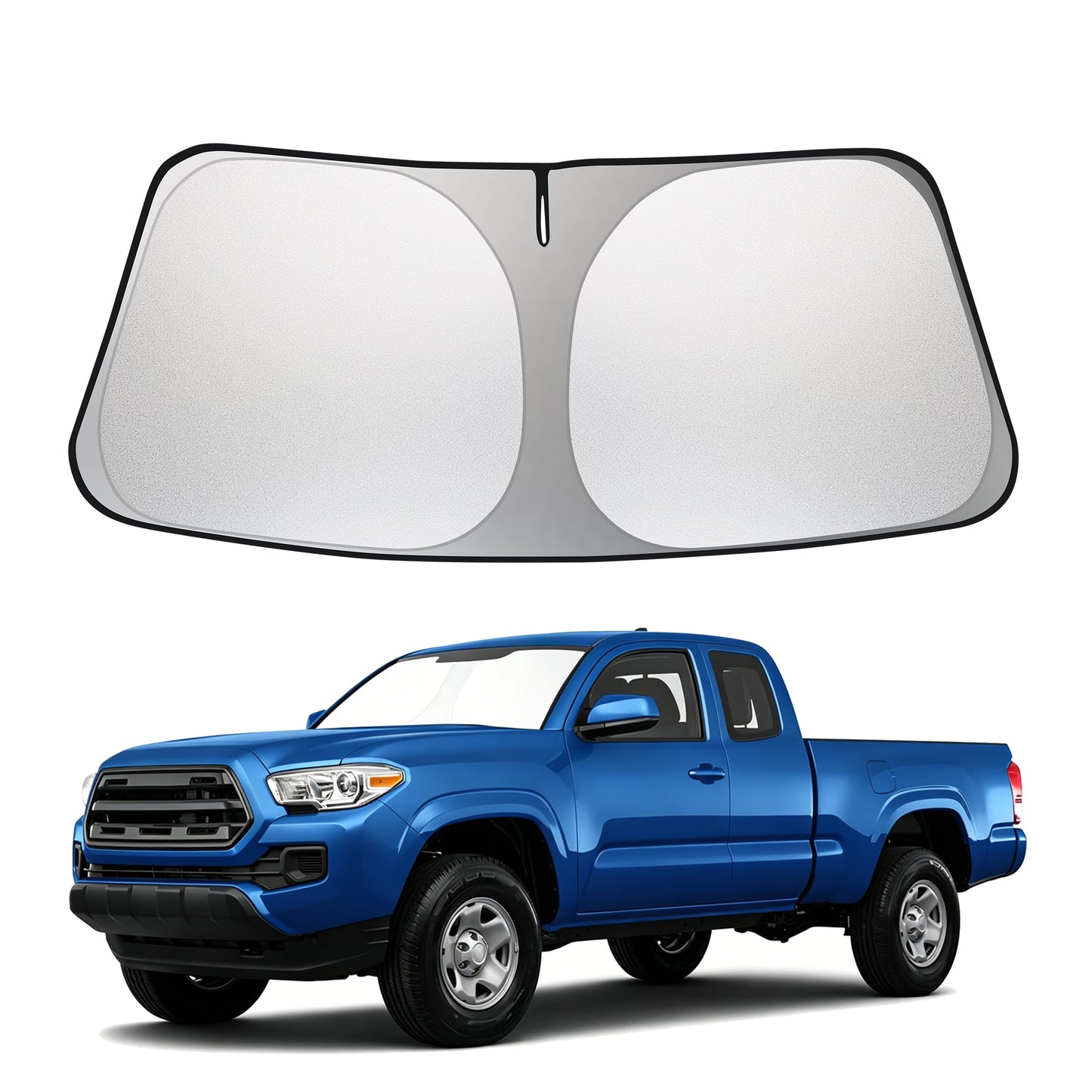 Windshield Sunshade Cover for Toyota Tacoma 2016-2023 Limited 2Door 4Door Pickup Truck Foldable Sun Visor Front Window Sun Shade Blocks UV Rays Car
