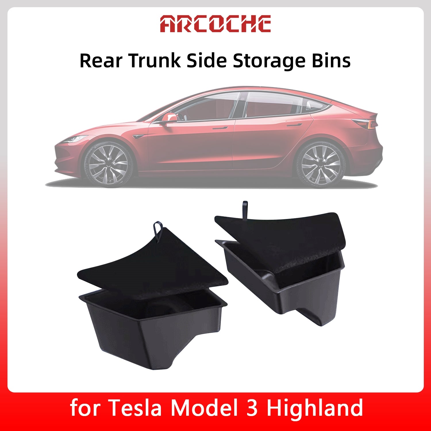 Suitable for 2024 Tesla MODEL 3 Highland Trunk Storage Box Accessories TPE  Material Waterproof Box with Lid