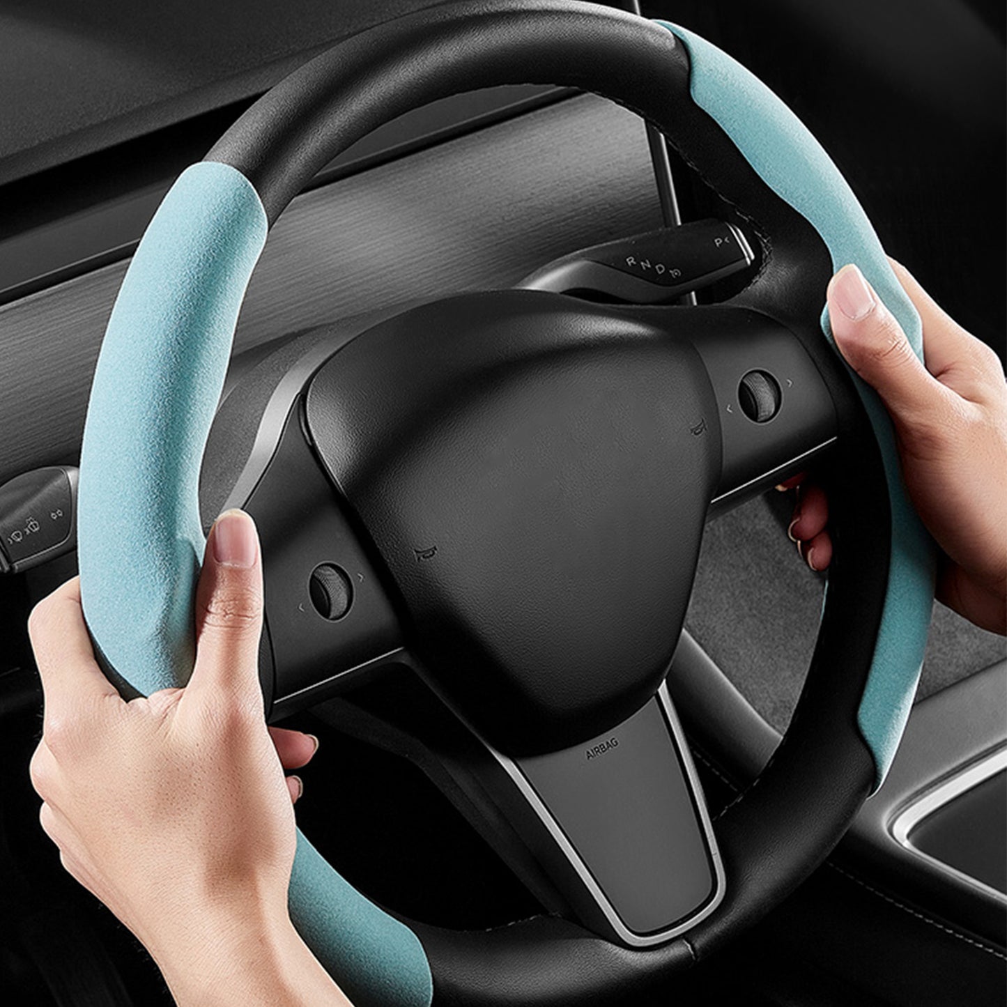 Steering Wheel Cover Leather Fit for All Model 3/Highland/Y/Juniper S&X
