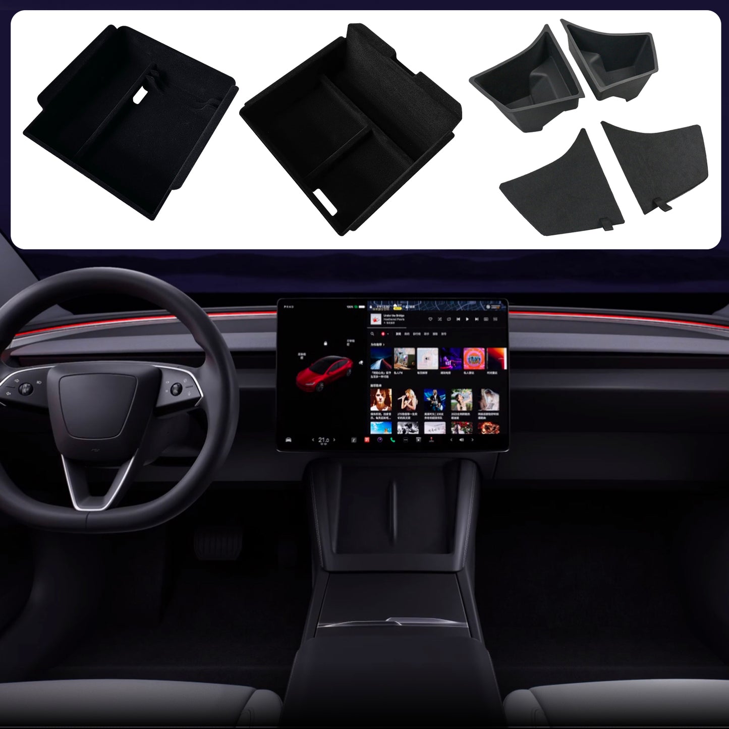 Heck -Kofferraum -Speicherbehälter für 2024 2025 Tesla Modell 3 Highland