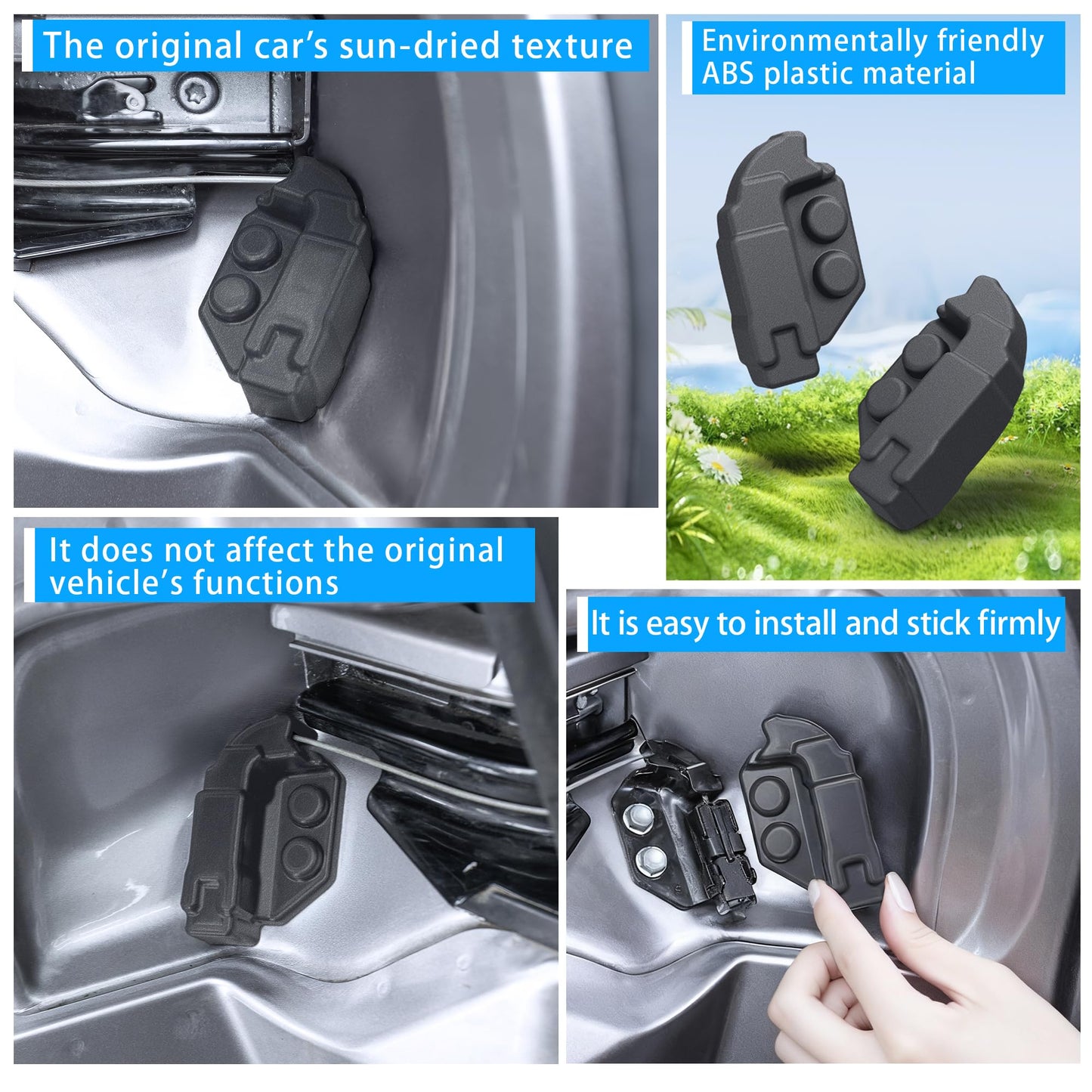 Upgraded Car Door Latch Guard Cover for Sienna 2021 2022 2023 2024 2025 ABS Plastic Car Door Lock Cover for Car Door Protector and Noise Reduction for Sienna SE XLE XSE LTD Platinum (2PCS,Black)