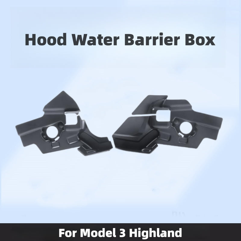 Hood Water Barrier Box Front Trunk Essential Accessories for Tesla Model Y 2020-2024 & Model 3 Highland (1 Set)