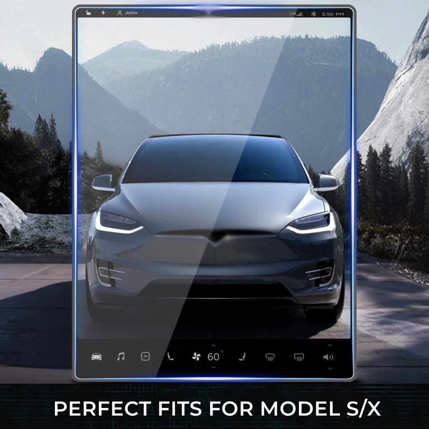 Arcoche Tesla Model S/X Screen Protector Dashboard and Center Control Touchscreen