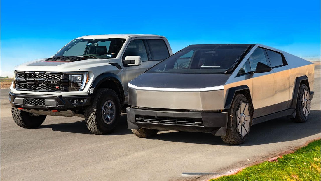 Tesla Cybertruck outperforms Ford F-150 Raptor R on pavement with dirt