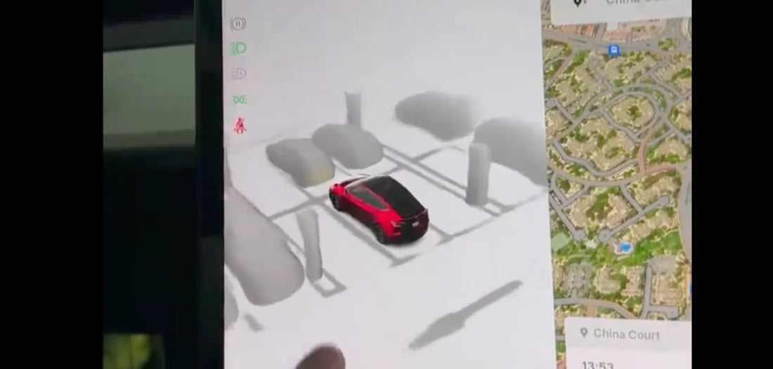 Tesla has introduced an innovative park assist feature that utilizes bird's-eye view 3D reconstruction technology.