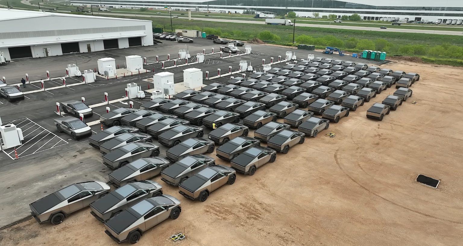 Approximately 380 Cybertrucks were observed at Tesla's Giga Texas faci ...