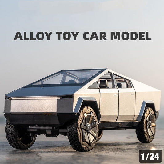 Modeli i makinave lodrash të Tesla Cybertruck Modeli i marrjes me aliazh Diecast për fëmijë djem 3+ vjeç