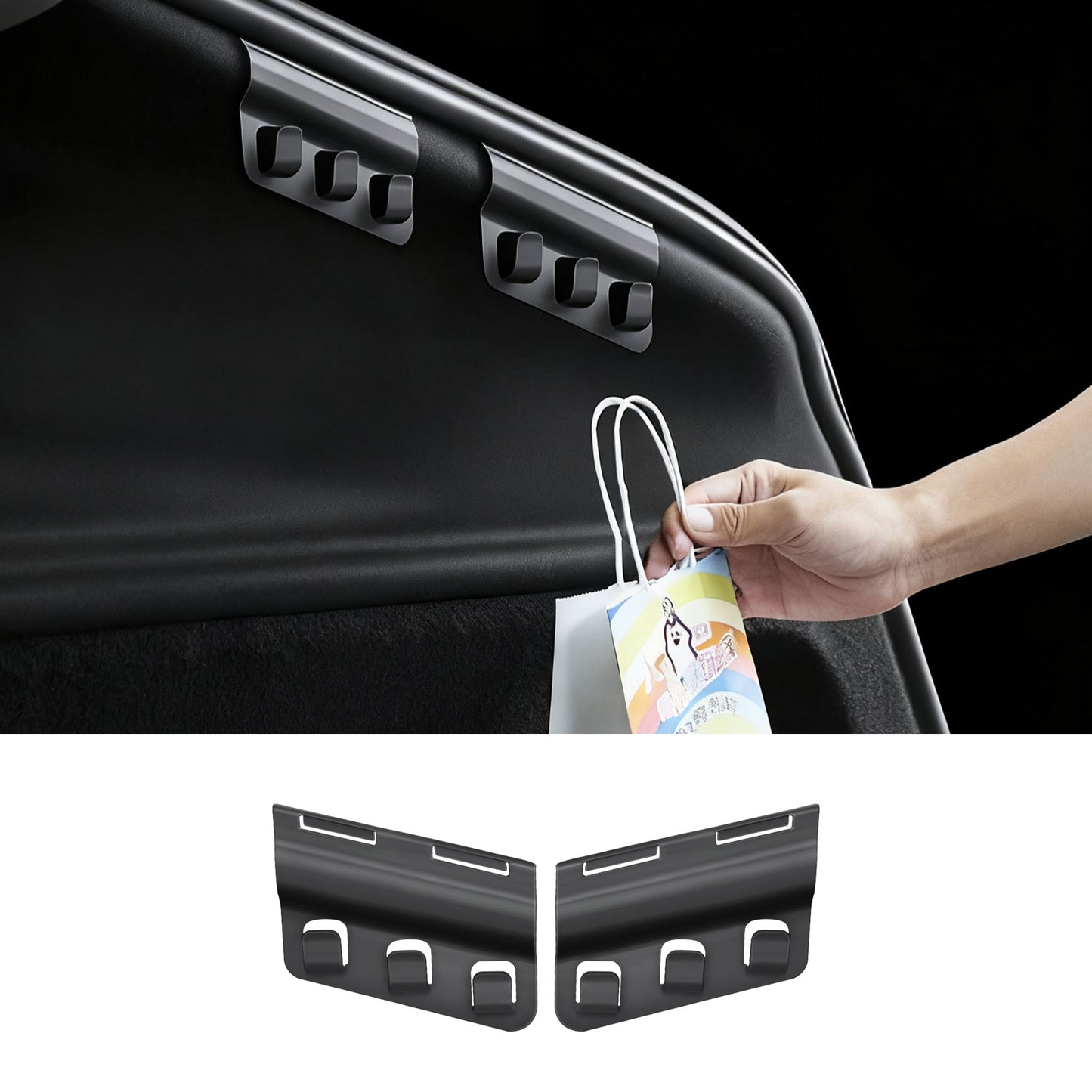 Trunk Grocery Bag Hook ABS Trunk Hook for Tesla Model Y Juniper Accessories 2025 2026 Trunk Organizer 2PC