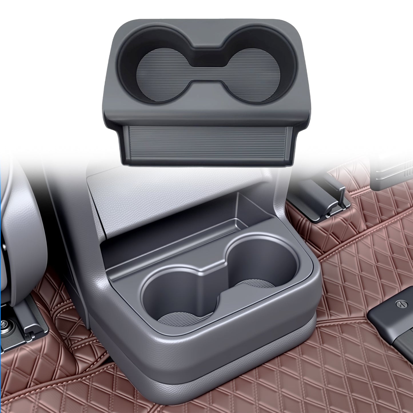 Center Console Rear Cup Holder for Sienna 2021 2022 2023 2024 2025,Cup Holder Organizer for Sienna LE Limited Platinum SE XLE XSE