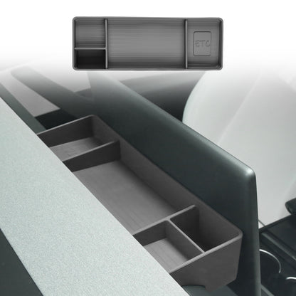 Rear Screen Box for Tesla Model Y Juniper 2025 2026 Dashboard Box Tray Storage Box Black Silicone (Magnetic Storage Position)