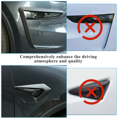 Front Fog Light Trim Cover for Tesla Model Y Juniper 2025 2026 Fog Lamp Eyebrow Eyelids Cover Frame Blade Trim Spoiler Accessories Custom Fit for Model Y Juniper Accessories (Matte Carbon Fiber) 4pcs