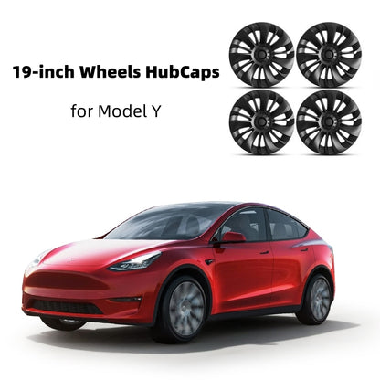 Set di ricambio di 4 coprimozzi per Tesla Model Y 19 pollici copri ruote 4 pezzi