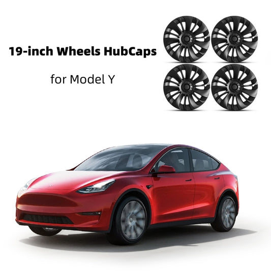 Juego de repuesto de 4 tapacubos para cubiertas de ruedas Tesla modelo Y de 19 pulgadas, 4 unidades