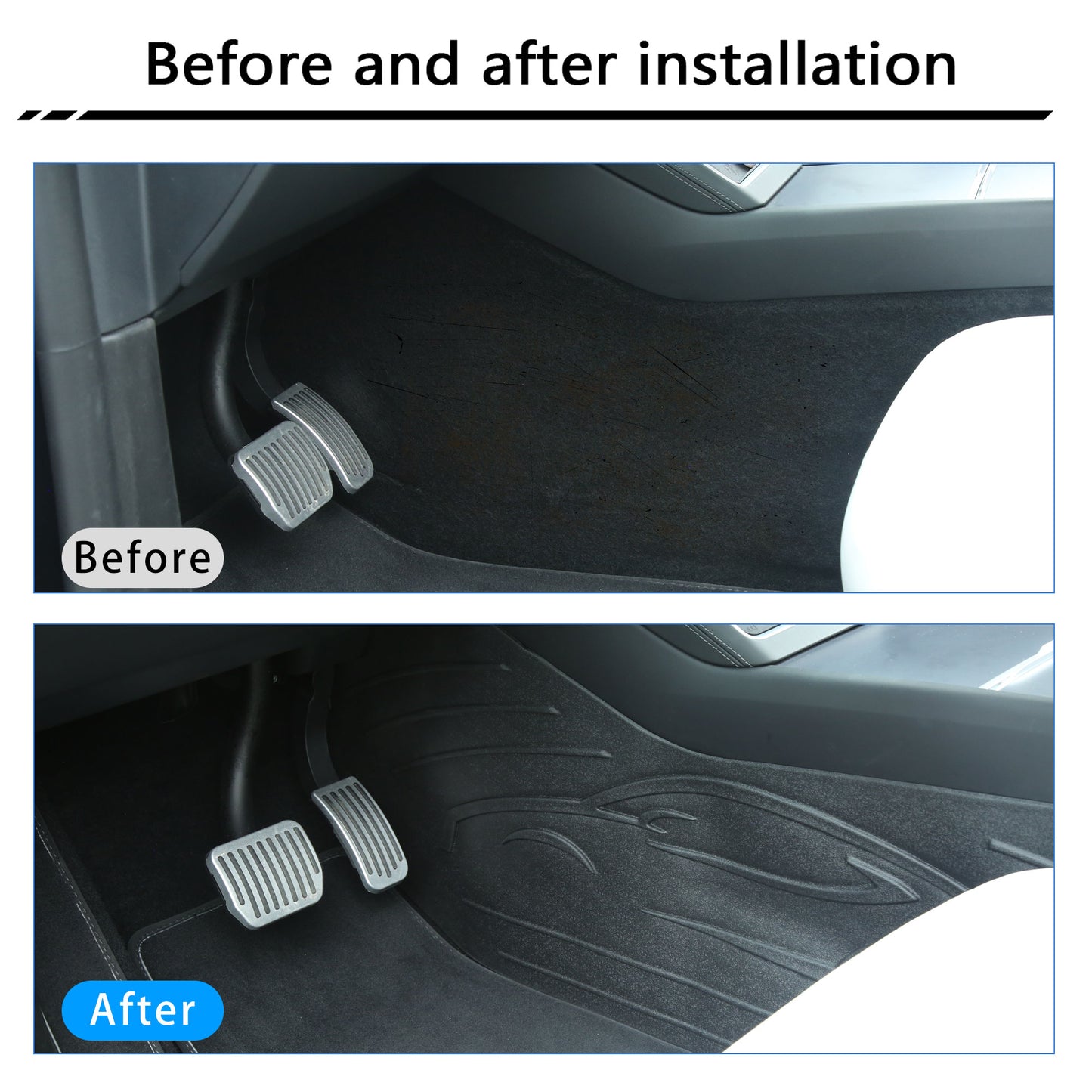 Center Console Side Anti-Kick Mats for 2025 2026 Tesla Model Y Juniper Waterproof & Dust Resistant Protector Cover Front Seat Side with car line Patterns TPE Material Interior Accessories 2PCS