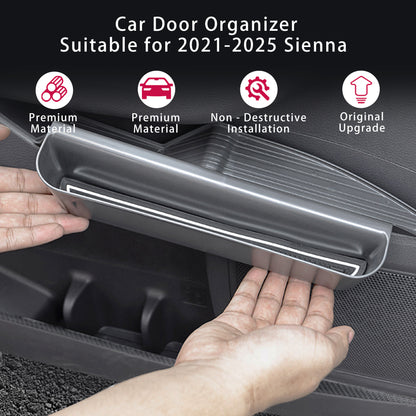Car Door Organizer Tray for Sienna 2021 2022 2023 2024 2025(2PCS),Hanging Storage Box Pocket for Sienna Accessories