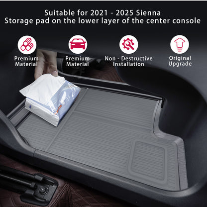 Center Console Organizer Lower Tray for Sienna 20212022 2023 2024 2025 2026 Sienna Accessories,Silicone Lower Center Console Tray Interior Storage Box for Sienna