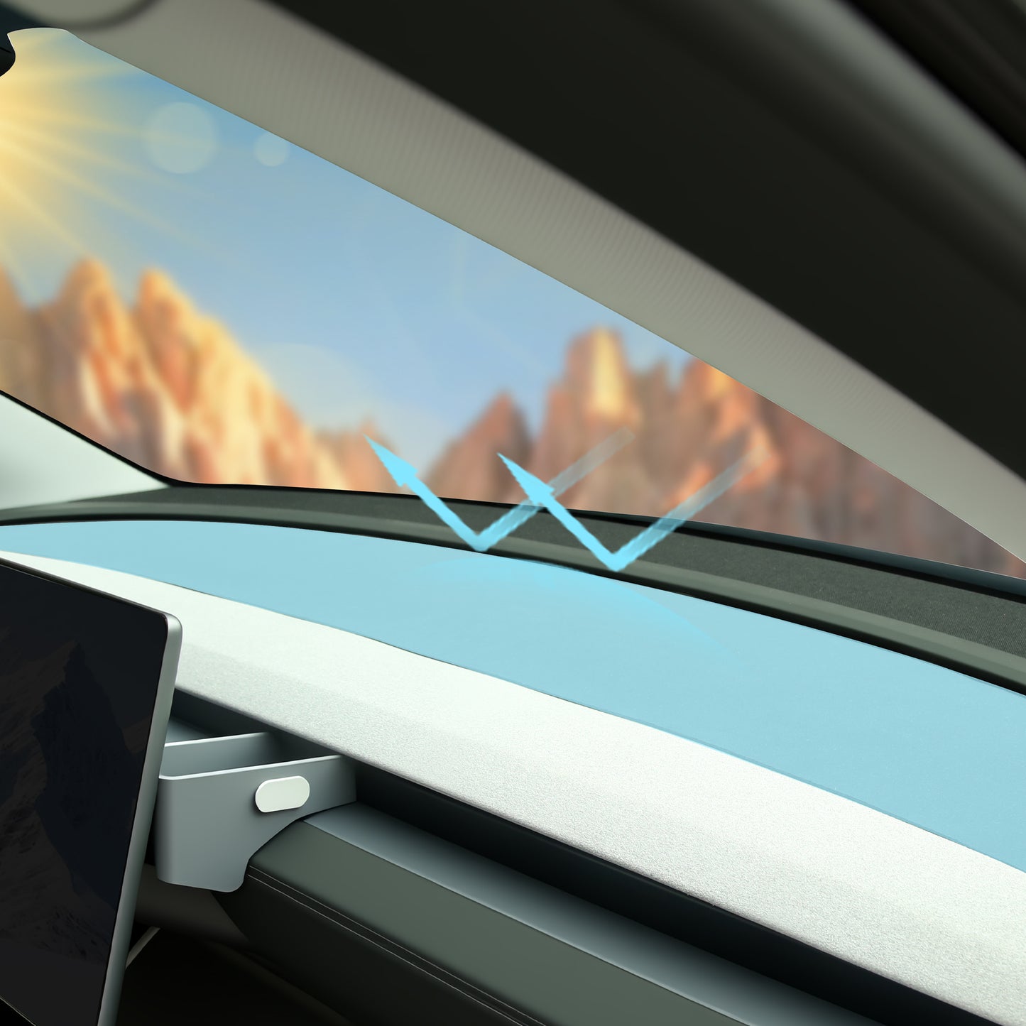 Dashboard Cover Model Y Juniper Accessories [Anti-Glare and Sun Protection] Suede Dash Mat for New Model Y Juniper 2025 2026 Dashboard Decorative Interior Auto Accessories (Black)