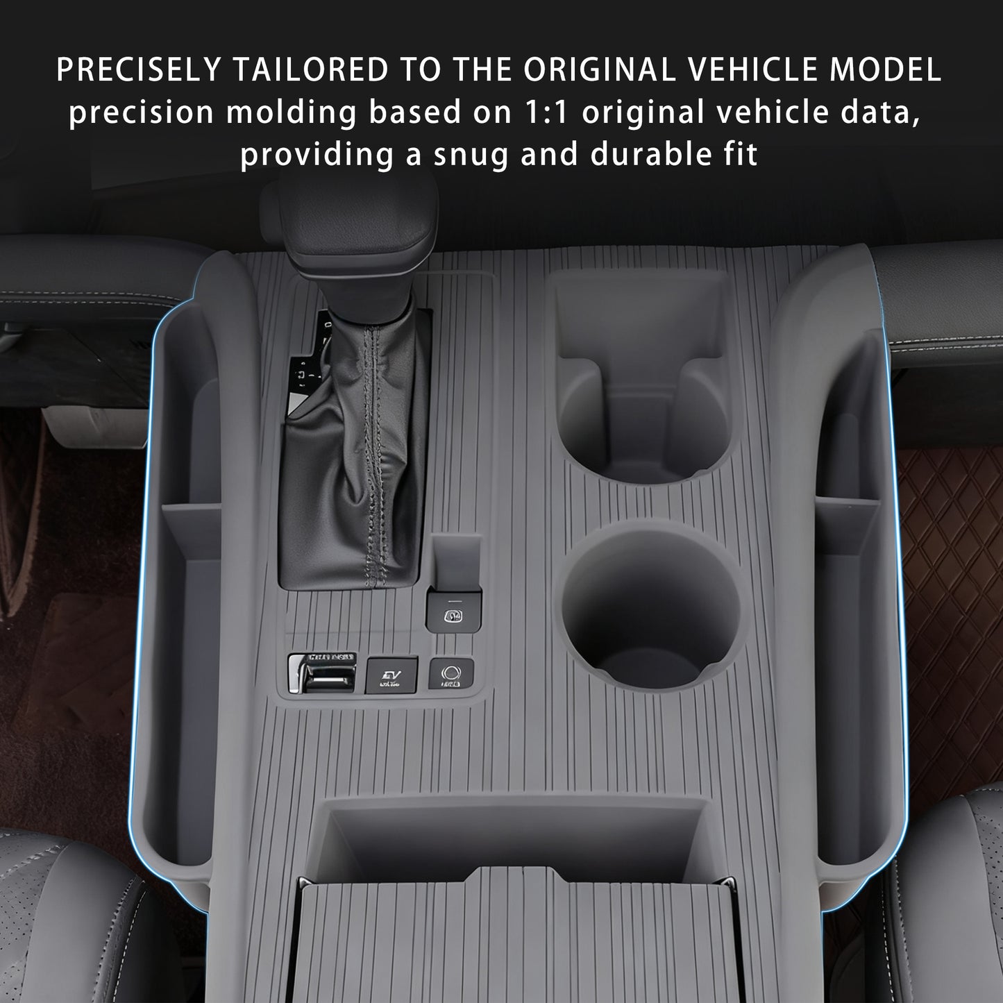 Center Console Cover Organizer Tray for Sienna 2021-2025,Central Control Silicone Gear Shift Panel Trim Cover Interior Storage Box for Sienna Accessories