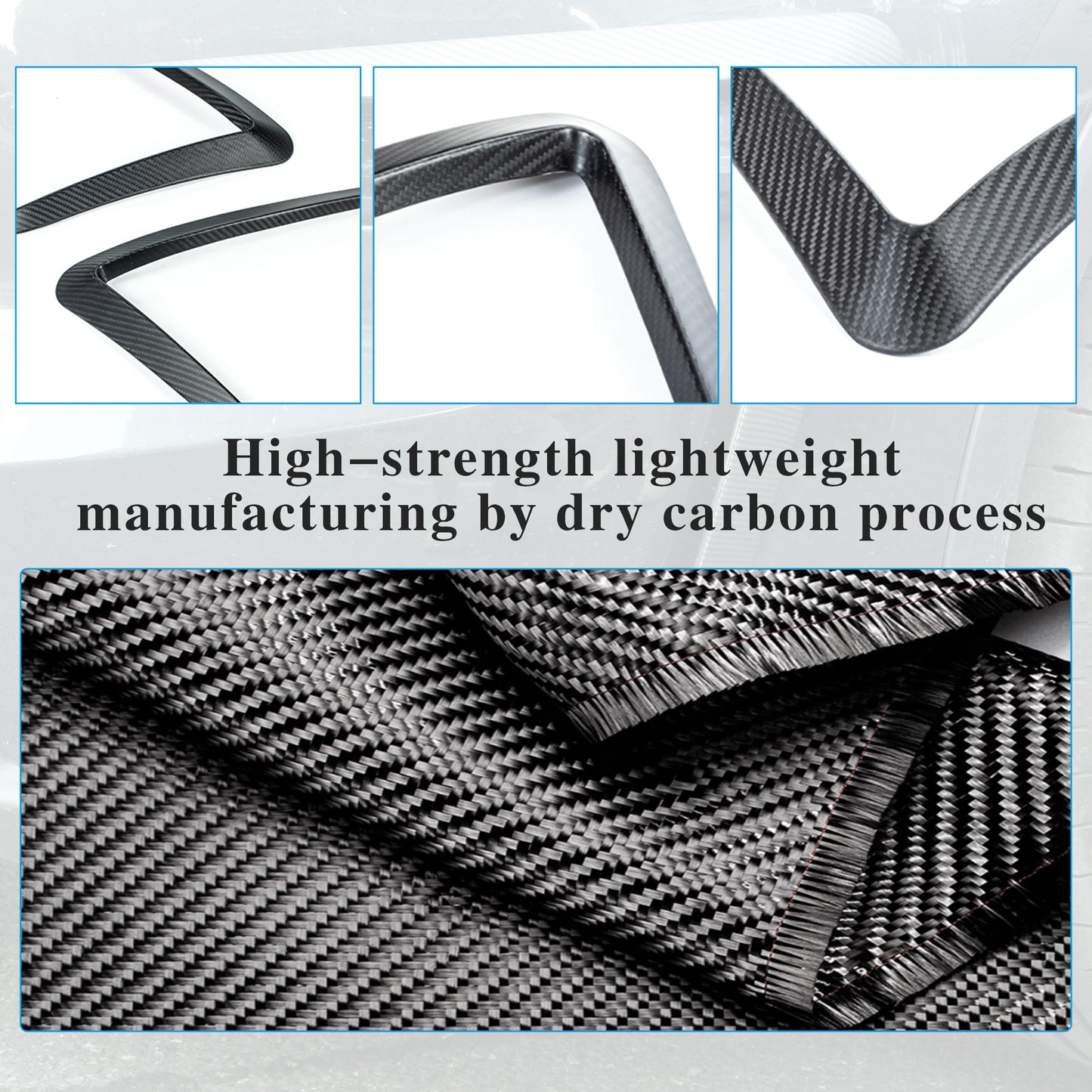 Front Fog Light Trim Cover for Tesla Model Y Juniper 2025 2026 Fog Lamp Eyebrow Eyelids Cover Frame Blade Trim Spoiler Accessories Custom Fit for Model Y Juniper Accessories (Matte Carbon Fiber) 4pcs