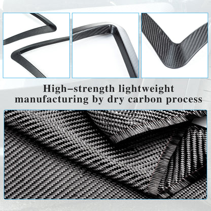 Front Fog Light Trim Cover for Tesla Model Y Juniper 2025 2026 Fog Lamp Eyebrow Eyelids Cover Frame Blade Trim Spoiler Accessories Custom Fit for Model Y Juniper Accessories (Matte Carbon Fiber) 4pcs