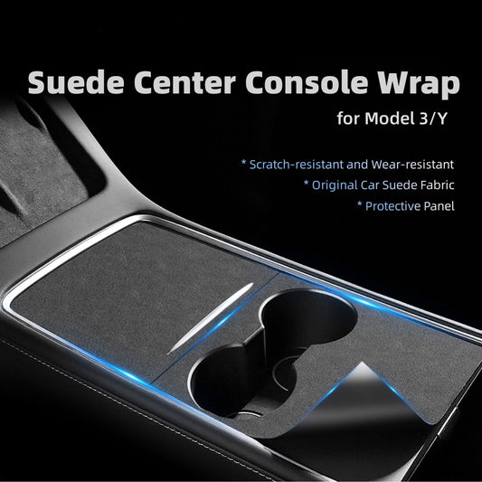 Wrap per console centrale in pelle scamosciata premium per modello Tesla 3/Y