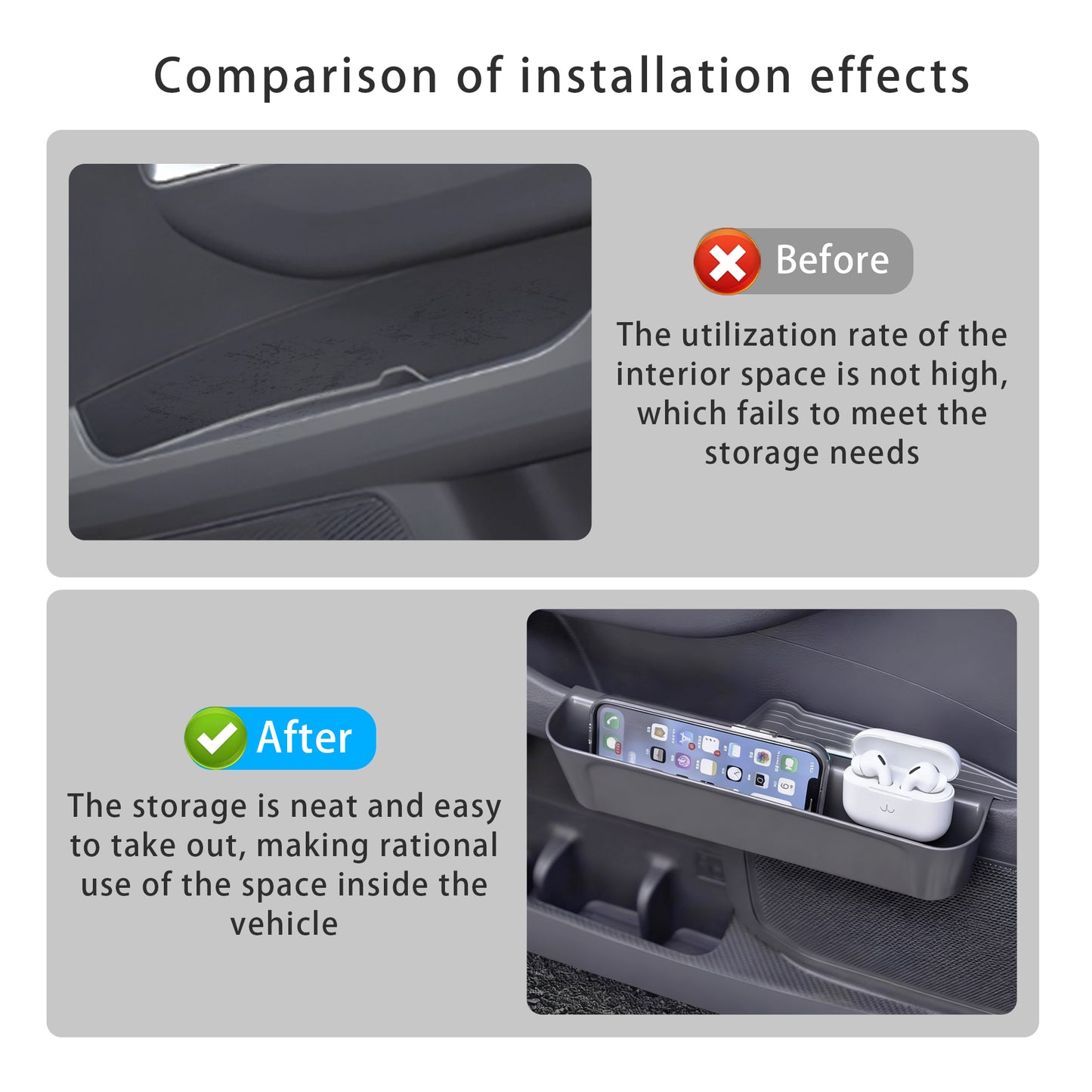 Car Door Organizer Tray for Sienna 2021 2022 2023 2024 2025(2PCS),Hanging Storage Box Pocket for Sienna Accessories