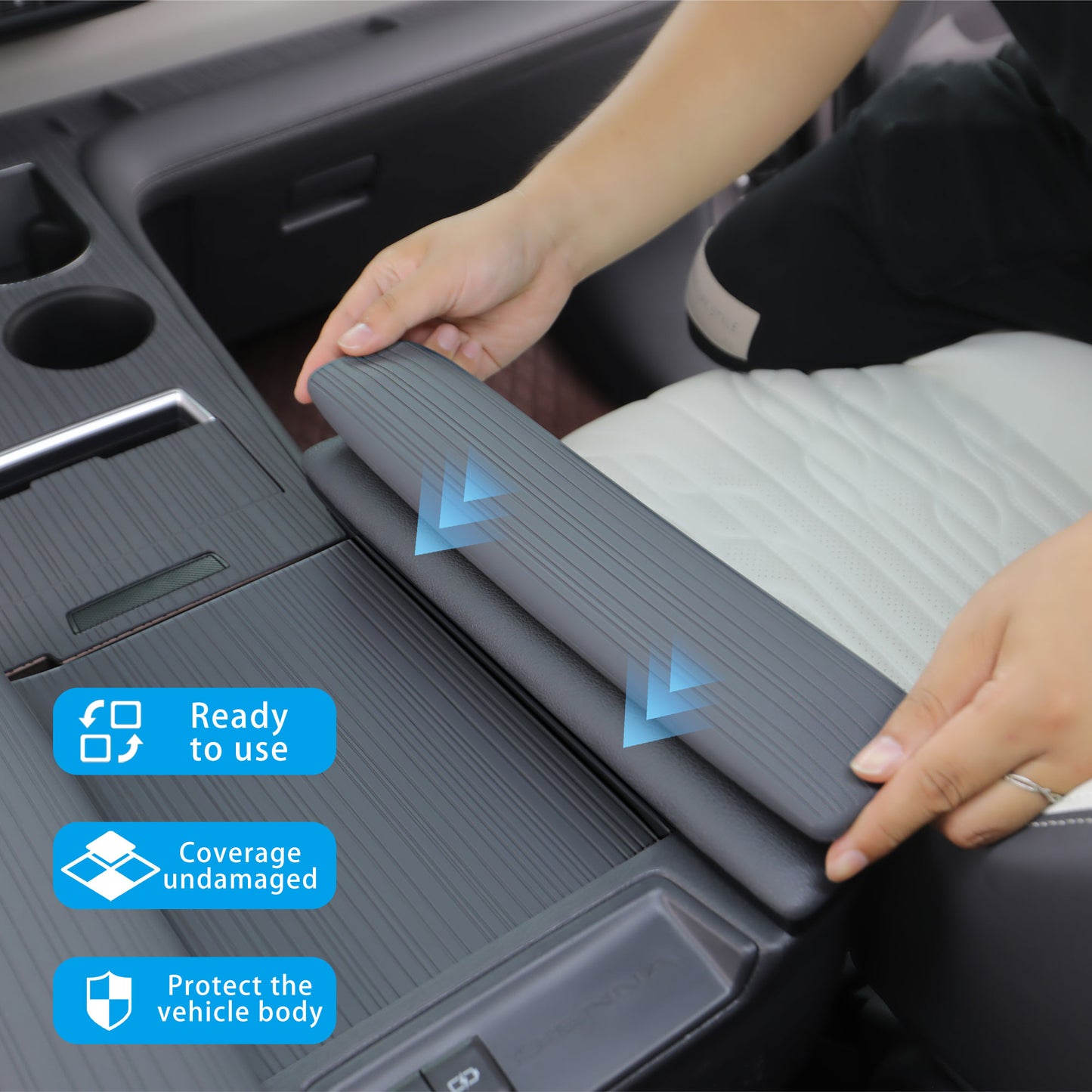 Center Console Cover for Sienna Accessories 2021-2025,Center Console Armrest Side Cover for Sienna LE Limited Platinum SE XLE XSE (2PC)