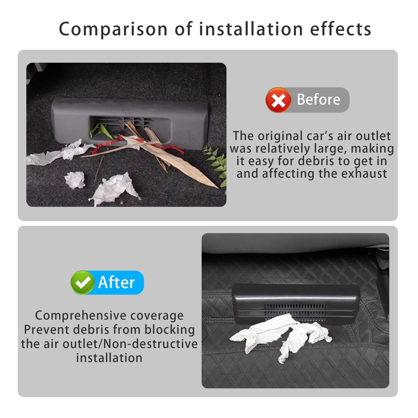 Center Console Air Vent Cover for Sienna 2021 2022 2023 2024 2025 ABS Material Mesh Rear Floor Backseat Under Seat Air Flow Vent Grille Protection Cover for Sienna Accessories 2Pcs Black