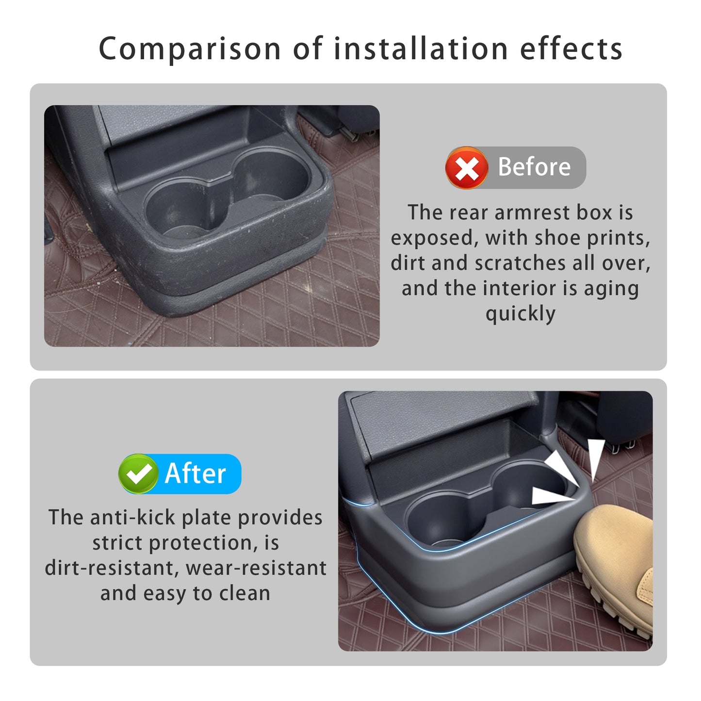 Center Console Rear Cup Holder Anti Kick Cover for Sienna 2021 2022 2023 2024 2025 2026,Rear Cup Holder Panel Cover for Sienna LE Limited Platinum SE XLE XSE