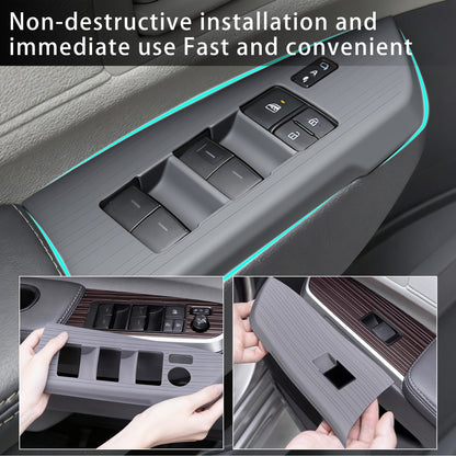 Car Door Window Lift Panel Switch Cover for Sienna 2021 2022 2023 2024 2025 Accessories,Silicone Interior Decoration for Sienna(Window Lift Panel) 2PCS