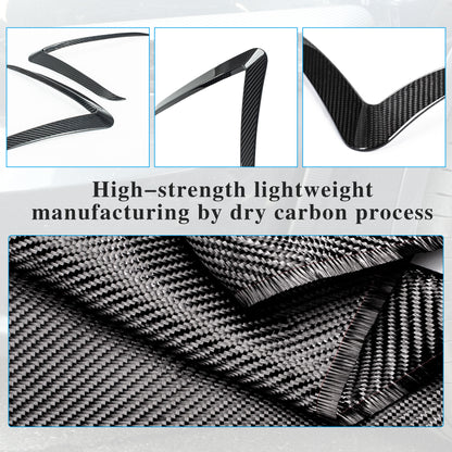 Front Fog Light Trim Cover for Tesla Model Y Juniper 2025 2026 Fog Lamp Eyebrow Eyelids Cover Frame Blade Trim Spoiler Accessories Custom Fit for Model Y Juniper Accessories (Matte Carbon Fiber) 4pcs