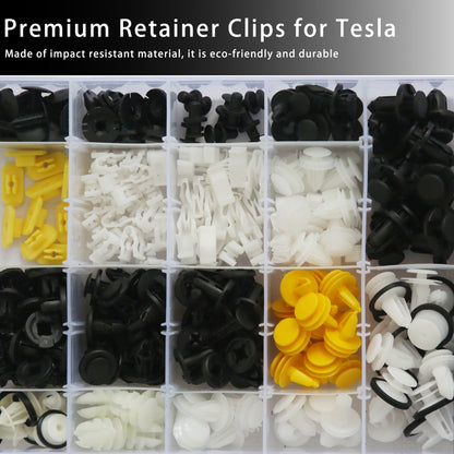 For Tesla Retainer Clips & Rivets Set – 20 Sizes, Includes 6 Tools | Compatible with Model 3/Y/S/X/Cybertruck | OEM Standard Quality