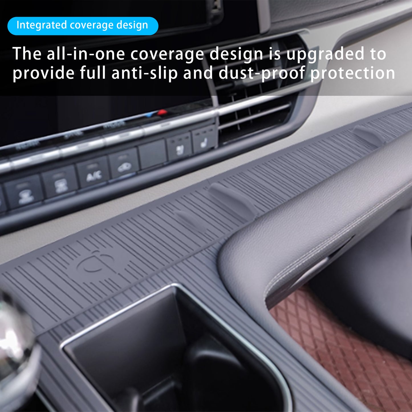 3PCS Center Console Panel Non-Slip Silicone Pad for Sienna Accessories 2021-2025,Central Control Panel Original Car Texture Cover for Sienna LE Limited Platinum SE XLE XSE