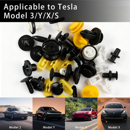 For Tesla Retainer Clips & Rivets Set – 20 Sizes, Includes 6 Tools | Compatible with Model 3/Y/S/X/Cybertruck | OEM Standard Quality