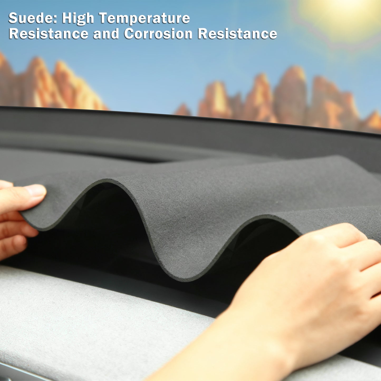 Dashboard Cover Model Y Juniper Accessories [Anti-Glare and Sun Protection] Suede Dash Mat for New Model Y Juniper 2025 2026 Dashboard Decorative Interior Auto Accessories (Black)