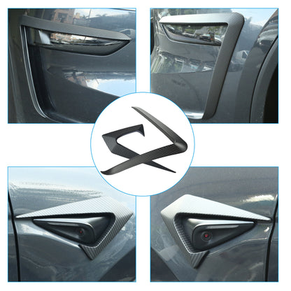 Front Fog Light Trim Cover for Tesla Model Y Juniper 2025 2026 Fog Lamp Eyebrow Eyelids Cover Frame Blade Trim Spoiler Accessories Custom Fit for Model Y Juniper Accessories (Matte Carbon Fiber) 4pcs