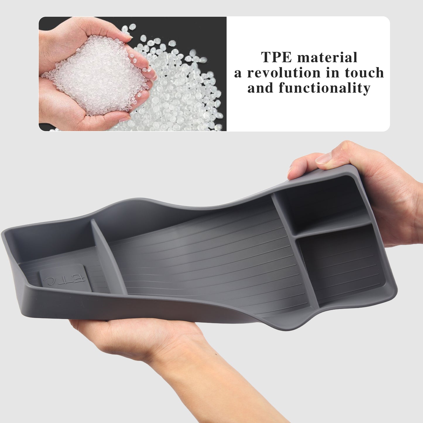 Rear Screen Box for Tesla Model Y Juniper 2025 2026 Dashboard Box Tray Storage Box Black Silicone (Magnetic Storage Position)