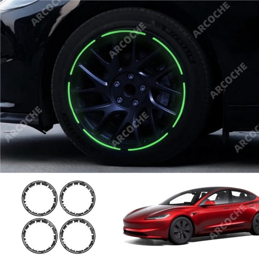 All-In-One Rimcase Wheel Guards with Luminous Strip for 2024 Model 3 highland 18-Inch Photon Wheeels 4PCS