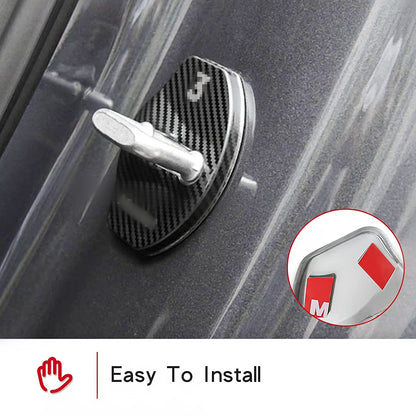 Protezione della copertura della serratura della porta in acciaio inossidabile per modello 3/Y 4 pezzi (fibra di carbonio)