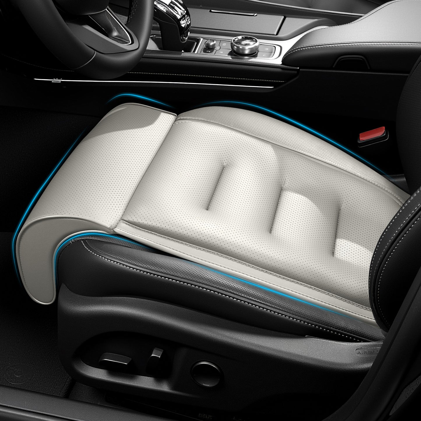 Extensor de piernas para asiento de coche, alivia la fatiga, cojín para asiento de coche con soporte para piernas para conducción larga, reposapiernas de espuma viscoelástica para sillas de oficina, cojín de apoyo para piernas para conductor, color negro