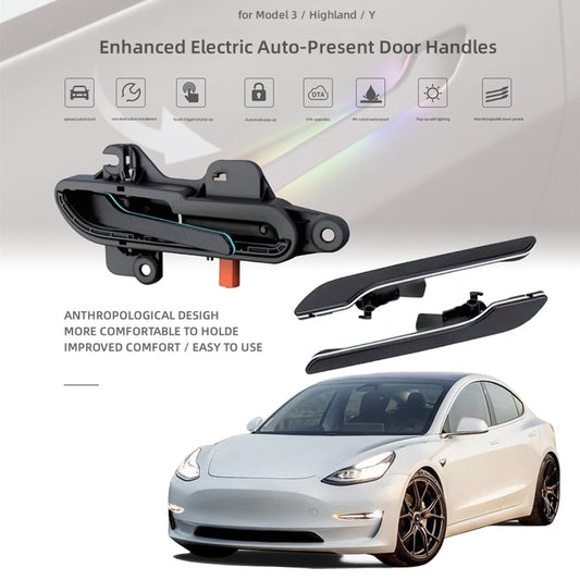 Enhanced Electric Auto-Present manijas de las puertas para el modelo Tesla 3/Y con RGB LED (4 Pcs)