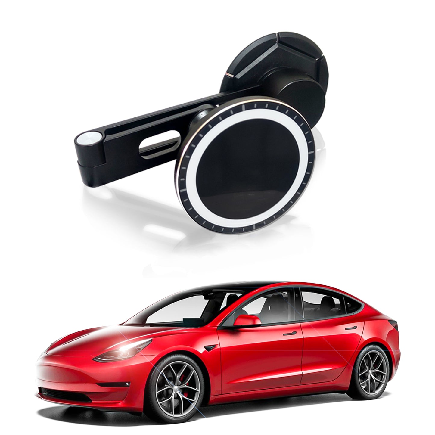 Support Téléphone Voiture Solar pour Tesla Model 3/Y, Porte Téléphone  Voiture Rotatif à 360 Degrés, Support Smartphone Voiture avec Un Bouton de