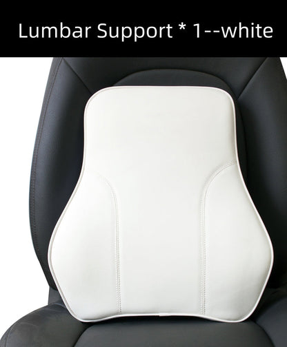 Leder-Auto-Nackenkissen, passend für alle Tesla-Modelle – Weiß